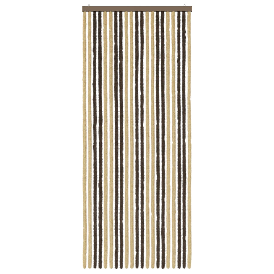 Insecten Gordijn Chenille Donkerbruin, Beige 90 x 220 cm