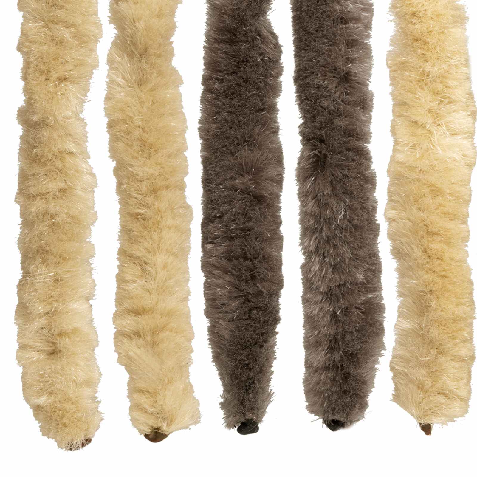Insecten Gordijn Chenille Donkerbruin, Beige 100 x 200 cm