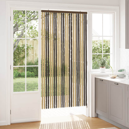 Insecten Gordijn Chenille Donkerbruin, Beige 100 x 200 cm