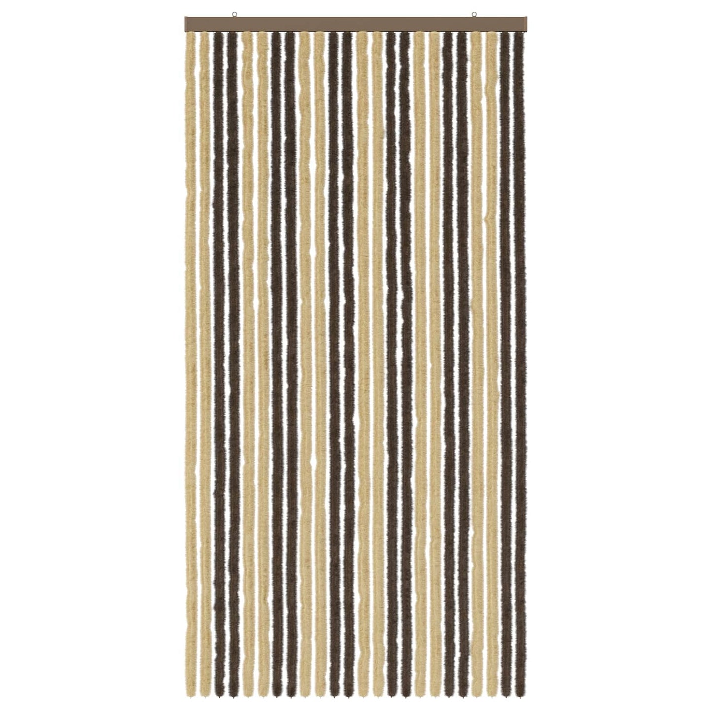 Insecten Gordijn Chenille Donkerbruin, Beige 100 x 200 cm