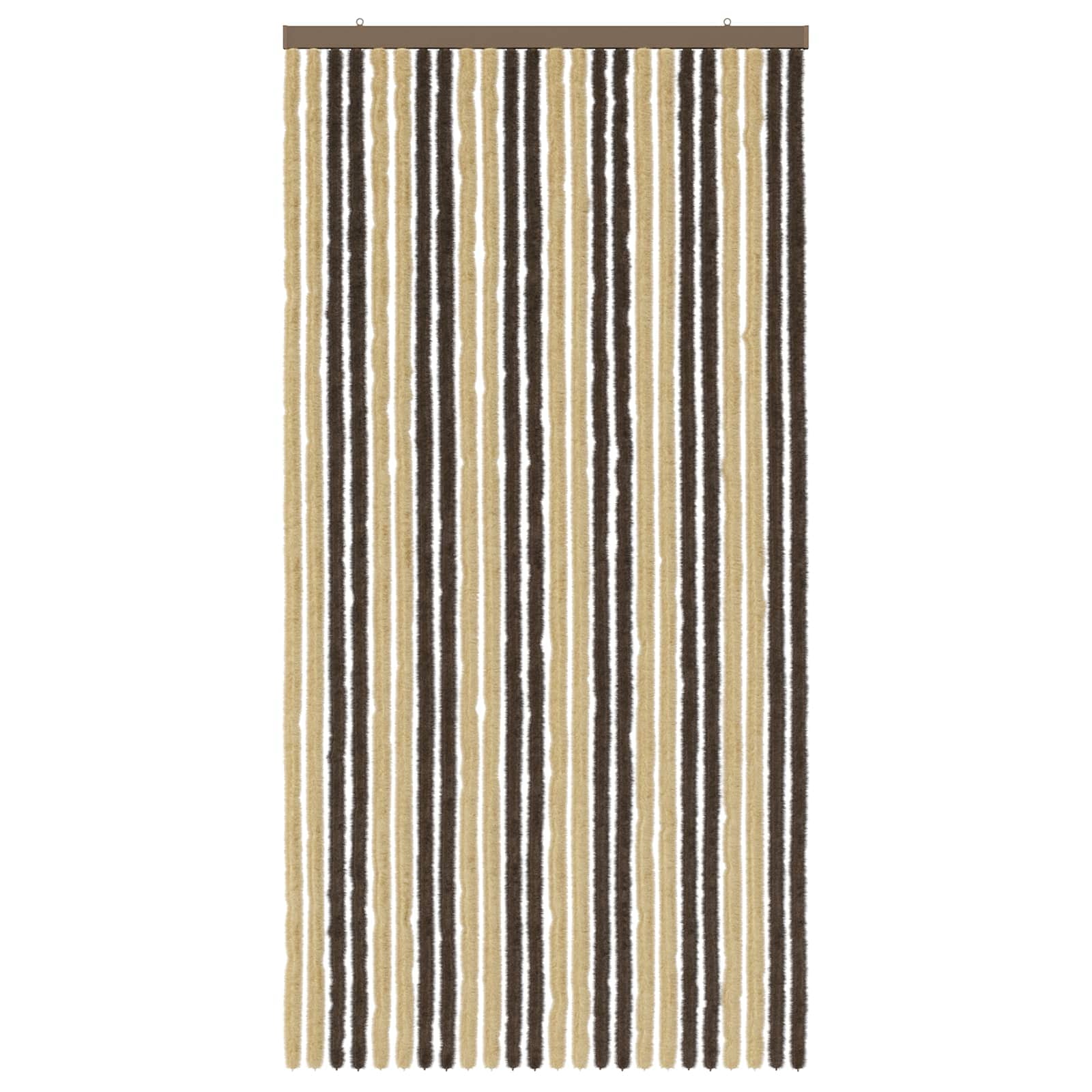 Insecten Gordijn Chenille Donkerbruin, Beige 100 x 200 cm