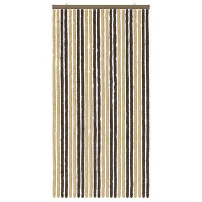 Insecten Gordijn Chenille Donkerbruin, Beige 100 x 200 cm