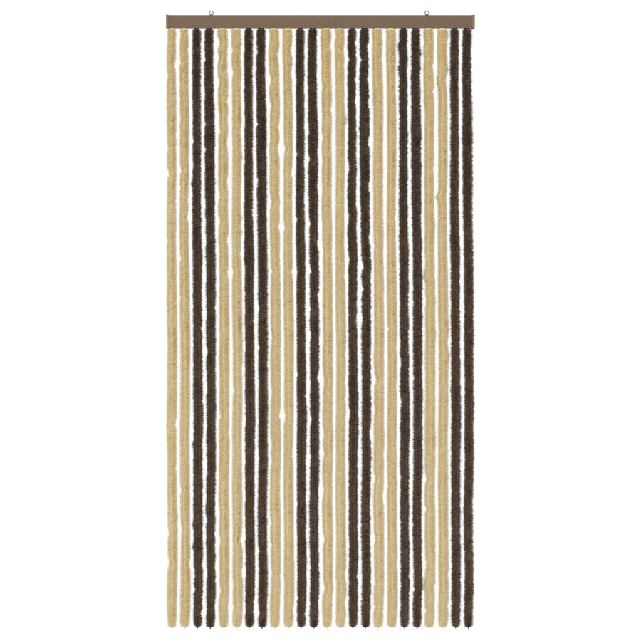 Insecten Gordijn Chenille Donkerbruin, Beige 100 x 200 cm