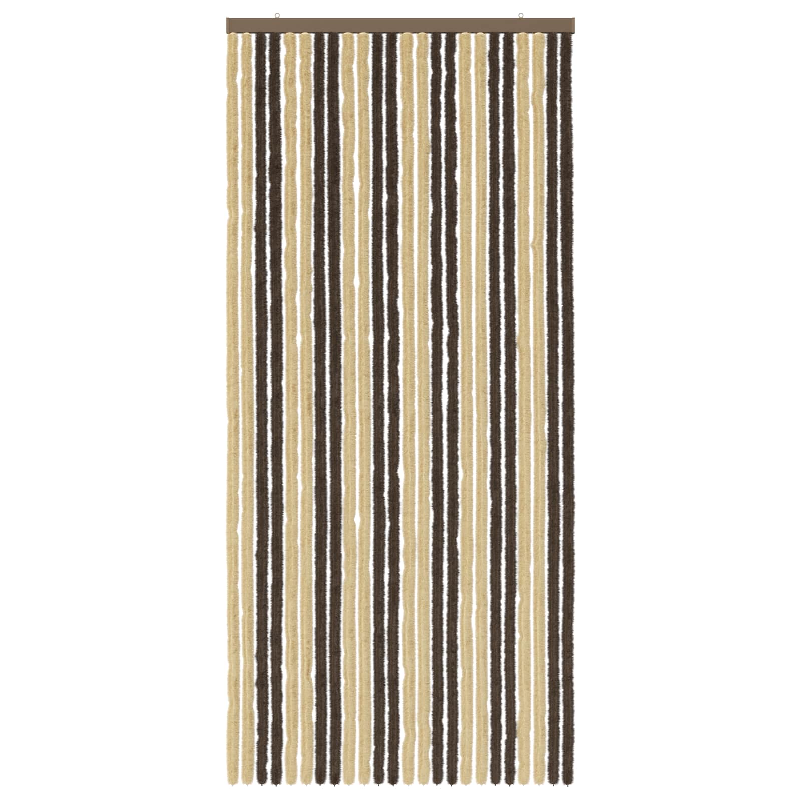 Insecten Gordijn Chenille Donkerbruin, Beige 100 x 220 cm