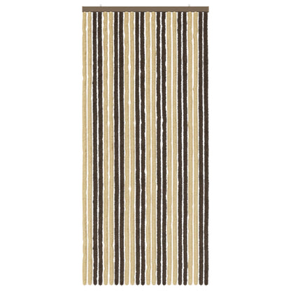 Insecten Gordijn Chenille Donkerbruin, Beige 100 x 220 cm