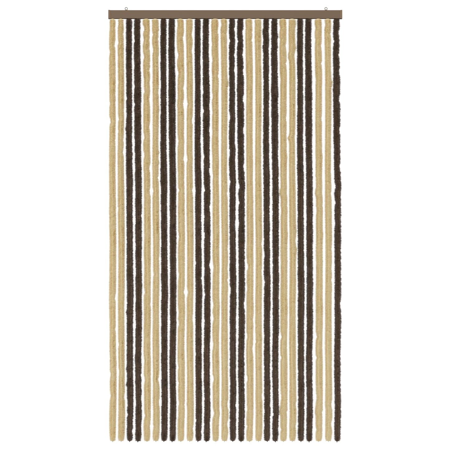 Insecten Gordijn Chenille Donkerbruin, Beige 118 x 220 cm