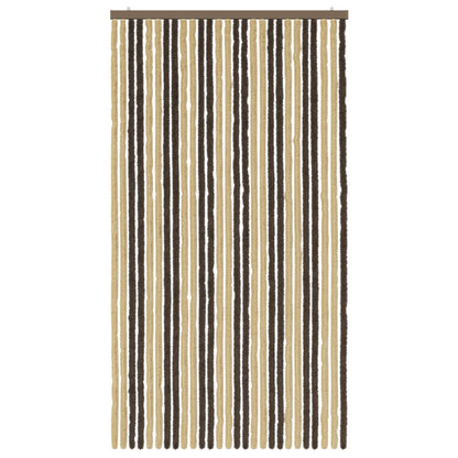 Insecten Gordijn Chenille Donkerbruin, Beige 118 x 220 cm