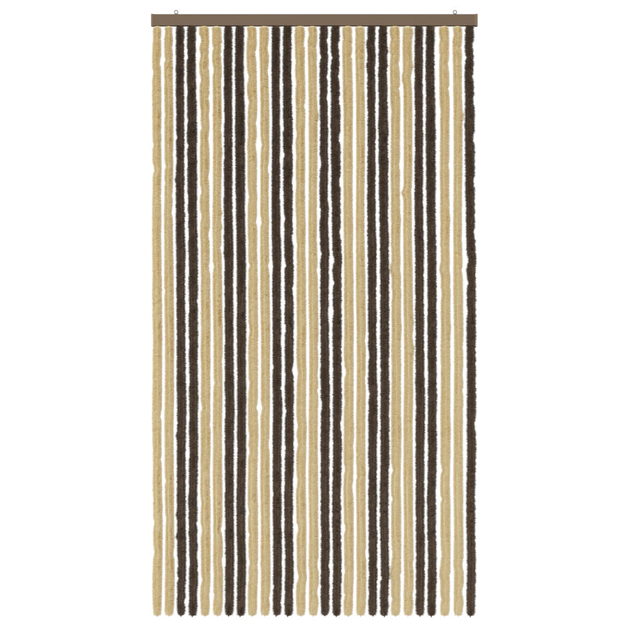 Insecten Gordijn Chenille Donkerbruin, Beige 118 x 220 cm