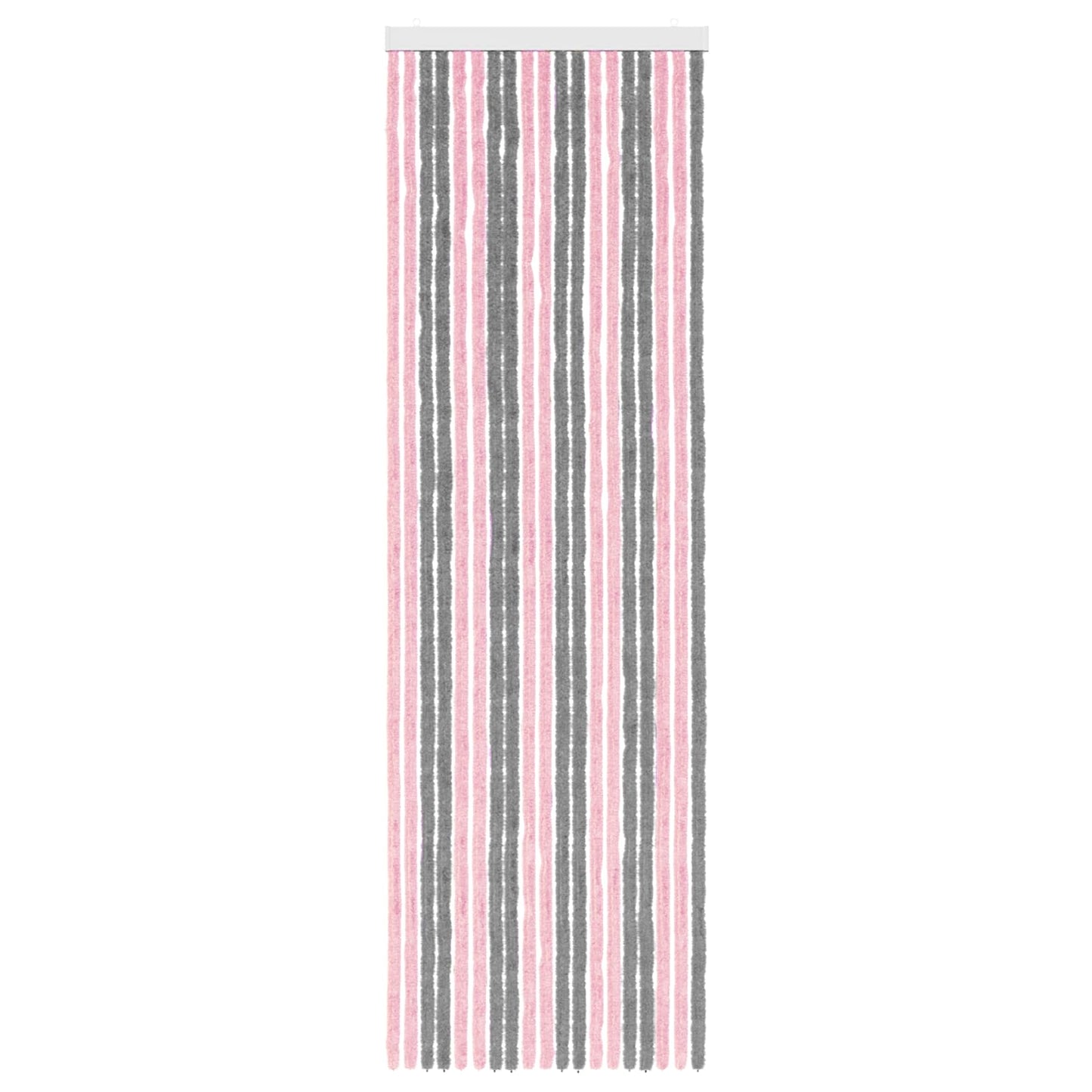 Insecten Gordijn Chenille Zilvergrijs en Roze 56 x 185 cm
