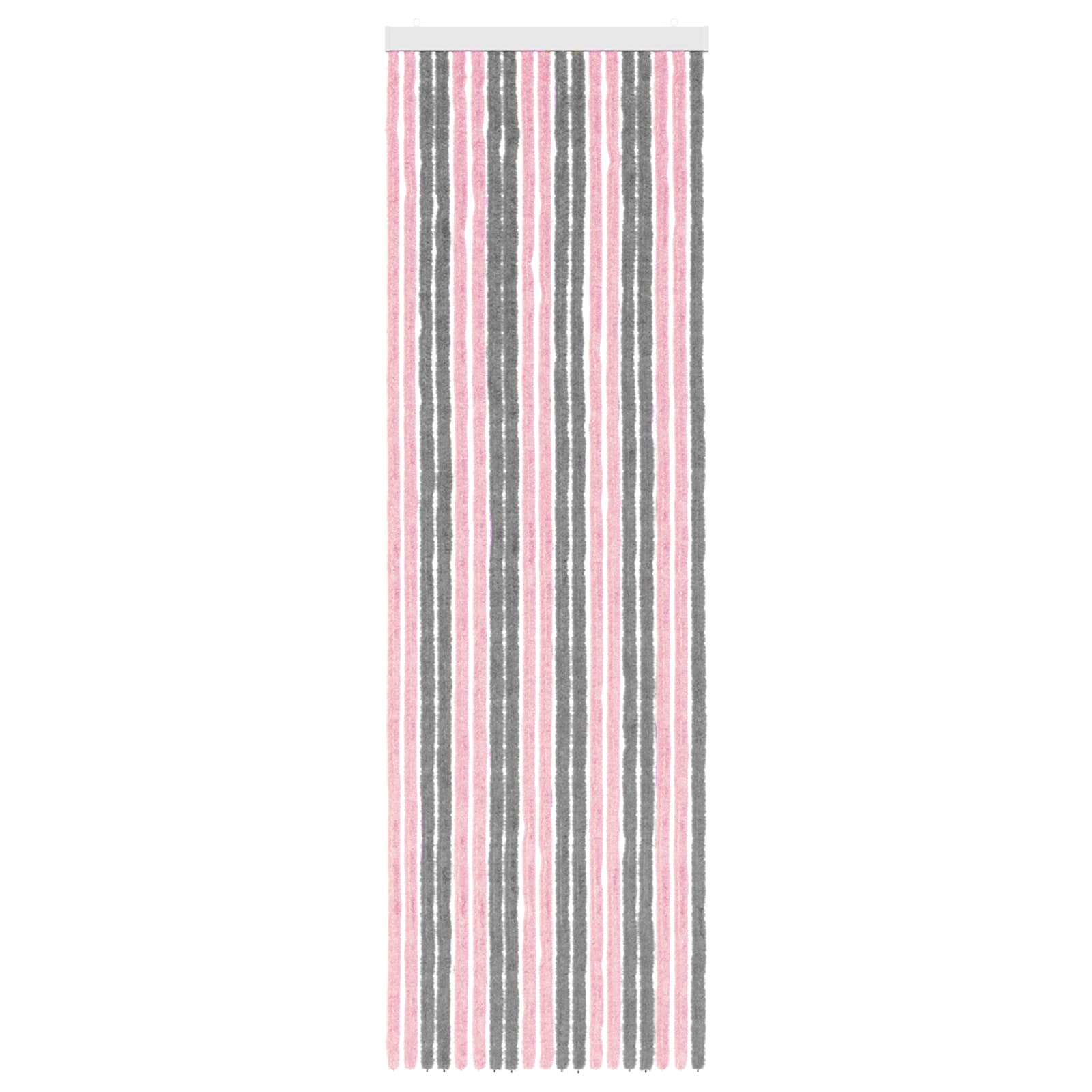 Insecten Gordijn Chenille Zilvergrijs en Roze 56 x 185 cm