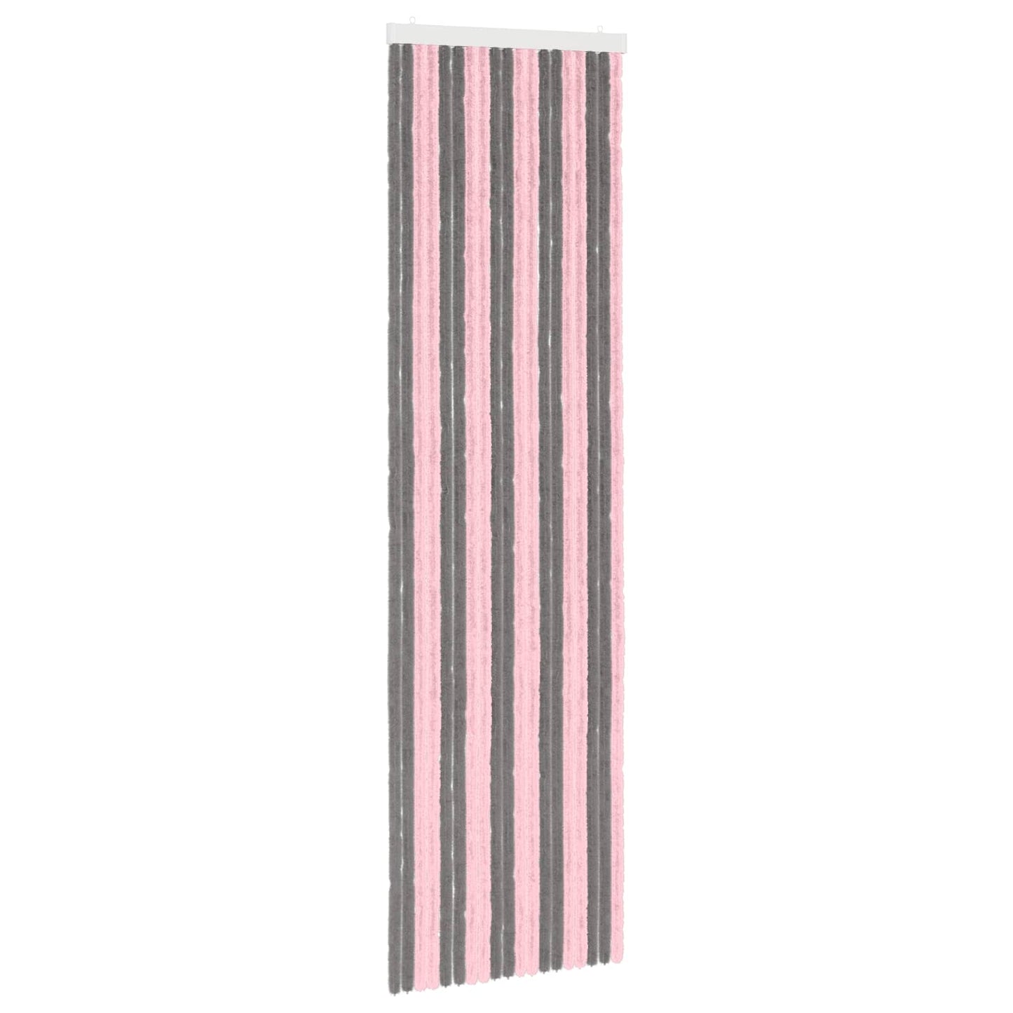 Insecten Gordijn Chenille Zilvergrijs en Roze 56 x 200 cm