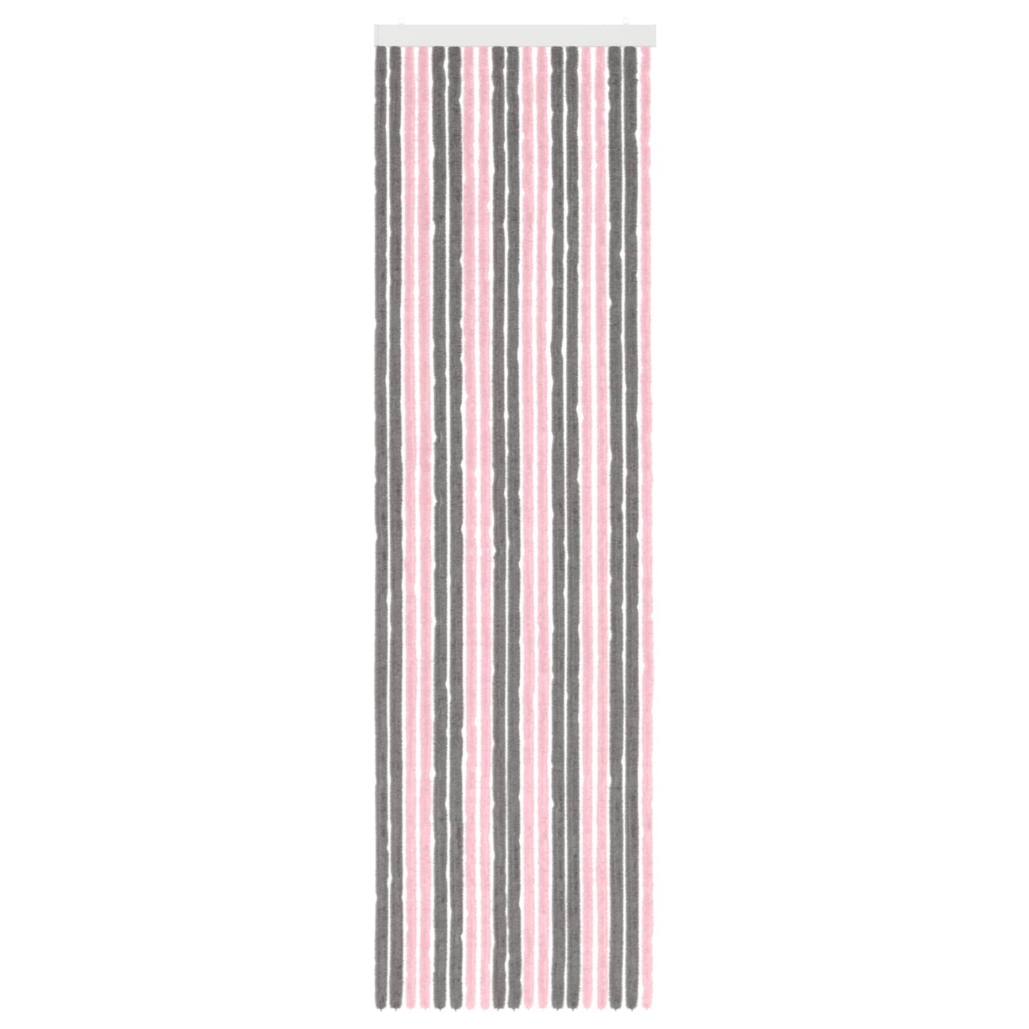 Insecten Gordijn Chenille Zilvergrijs en Roze 56 x 200 cm