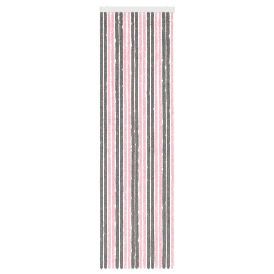 Insecten Gordijn Chenille Zilvergrijs en Roze 56 x 200 cm