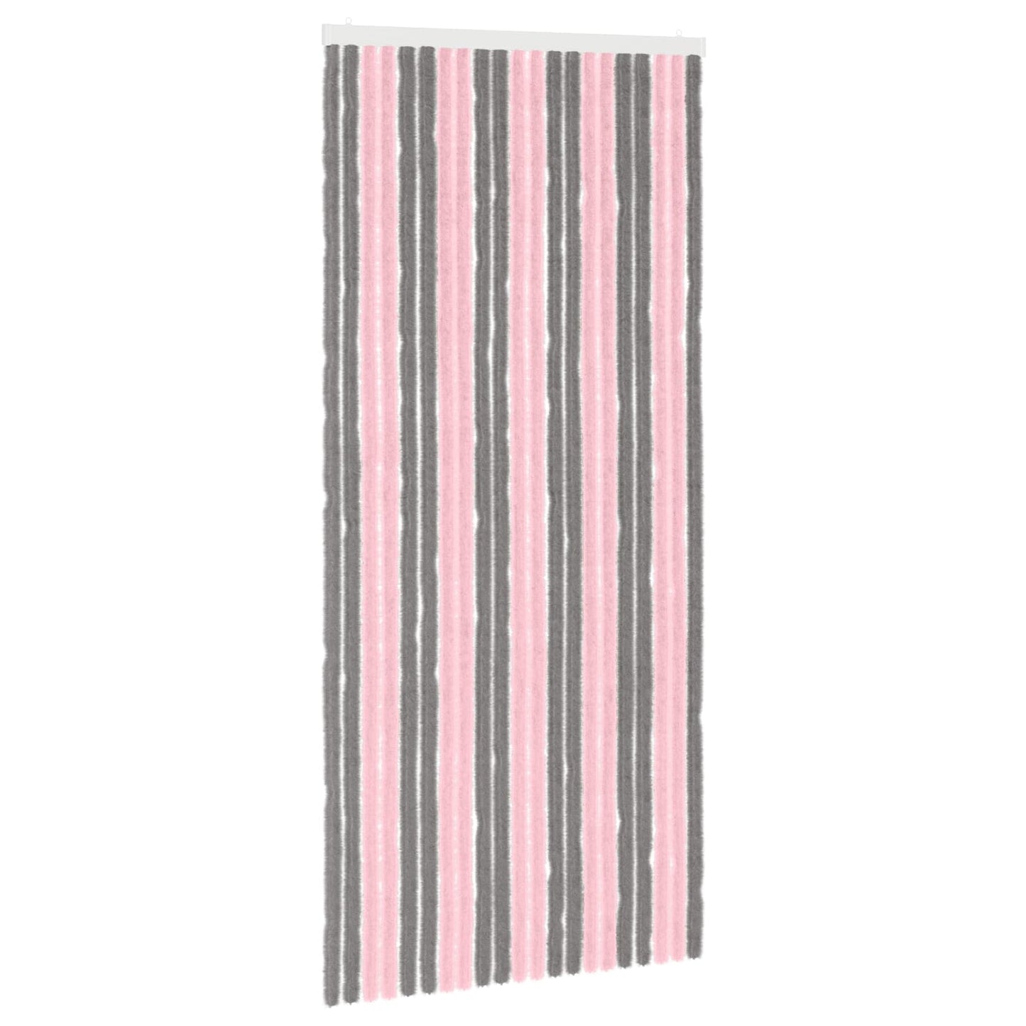 Insecten Gordijn Chenille Zilvergrijs en Roze 90 x 200 cm