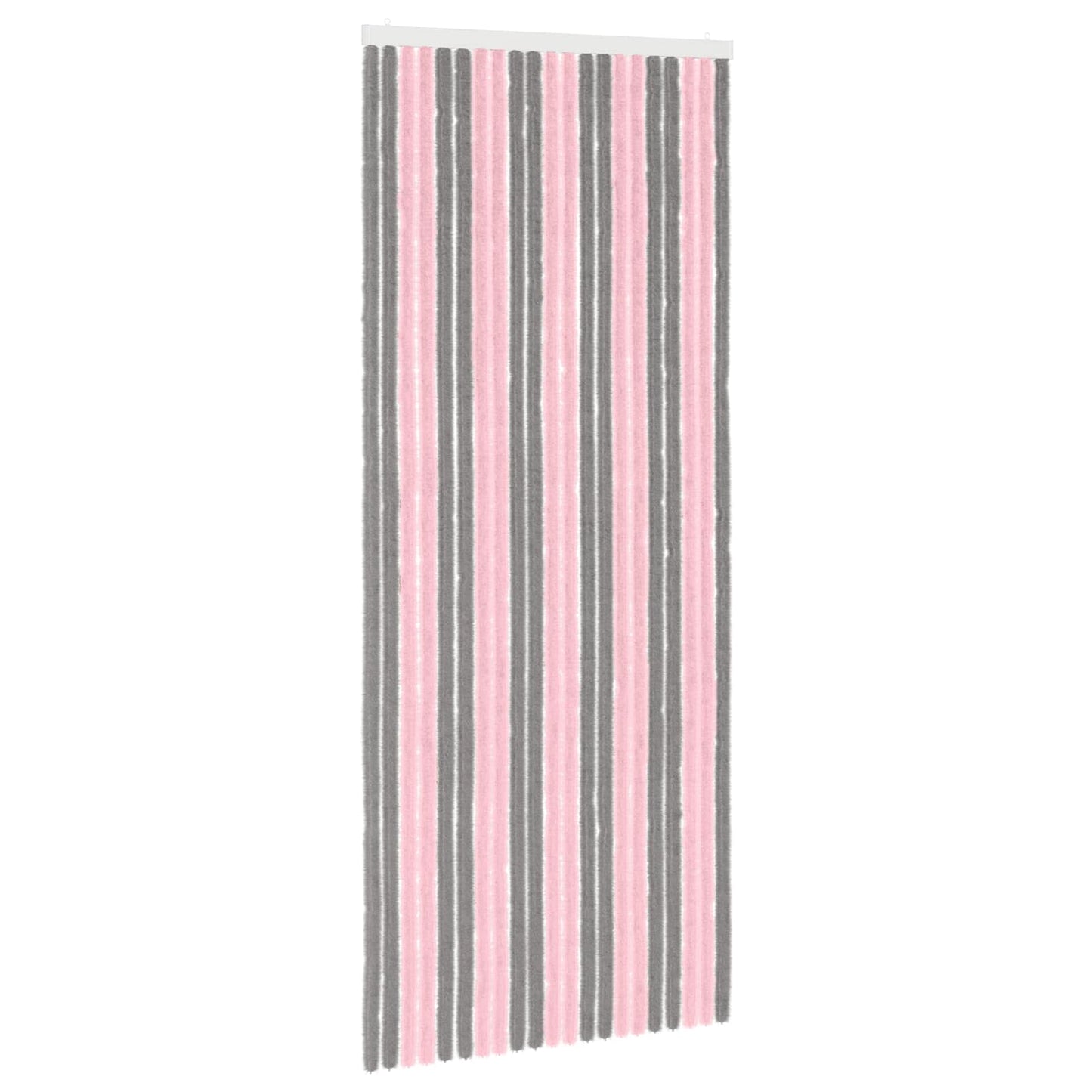 Insecten Gordijn Chenille Zilvergrijs en Roze 90 x 220 cm
