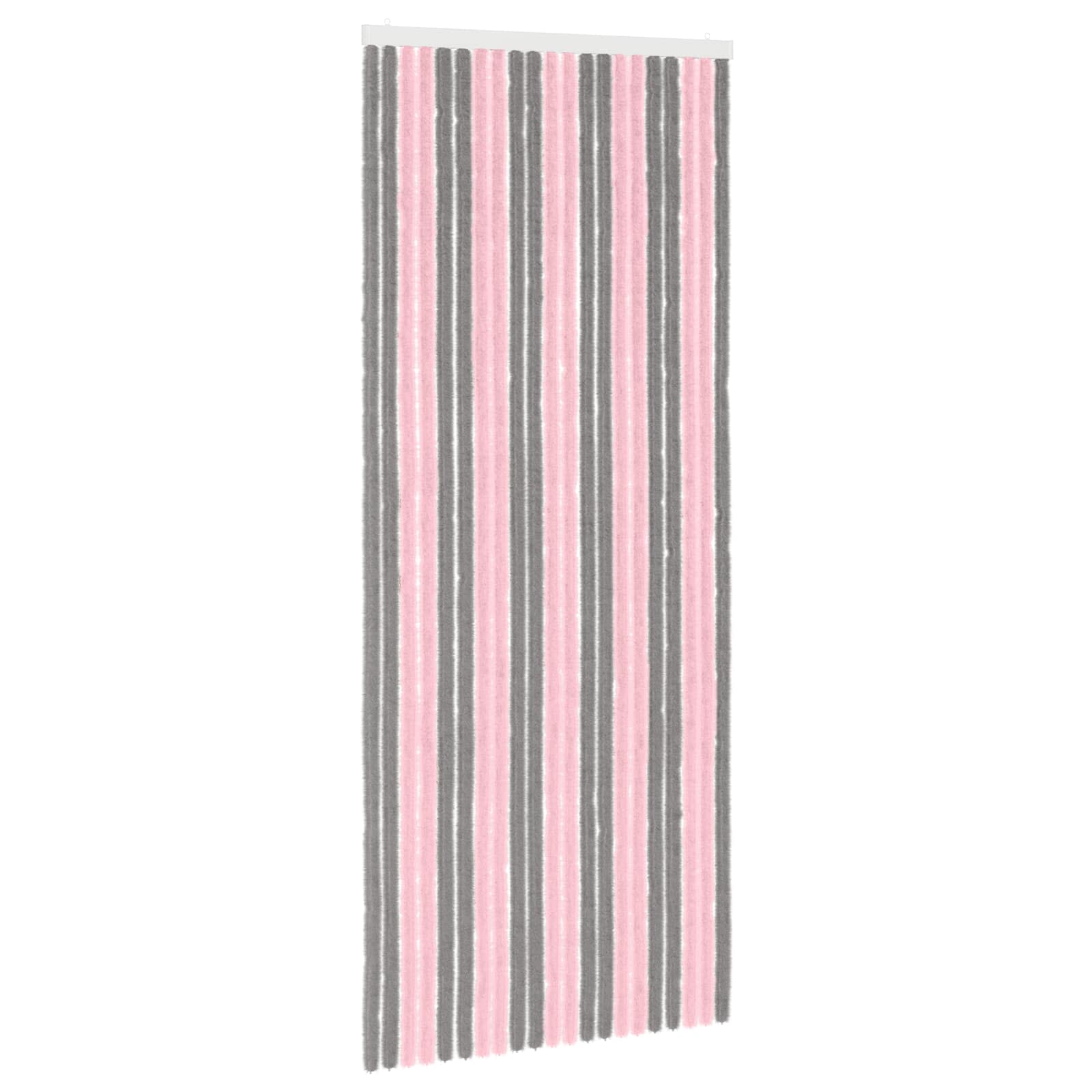Insecten Gordijn Chenille Zilvergrijs en Roze 90 x 220 cm