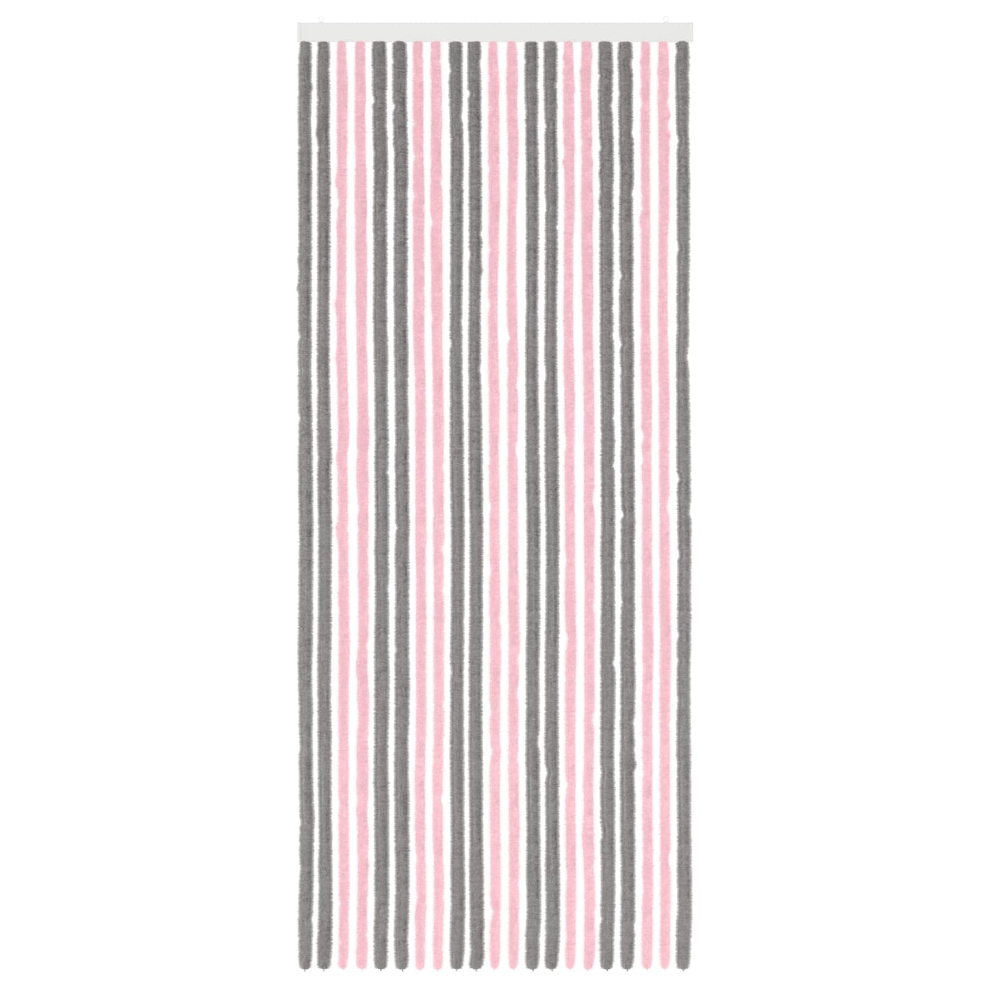 Insecten Gordijn Chenille Zilvergrijs en Roze 90 x 220 cm