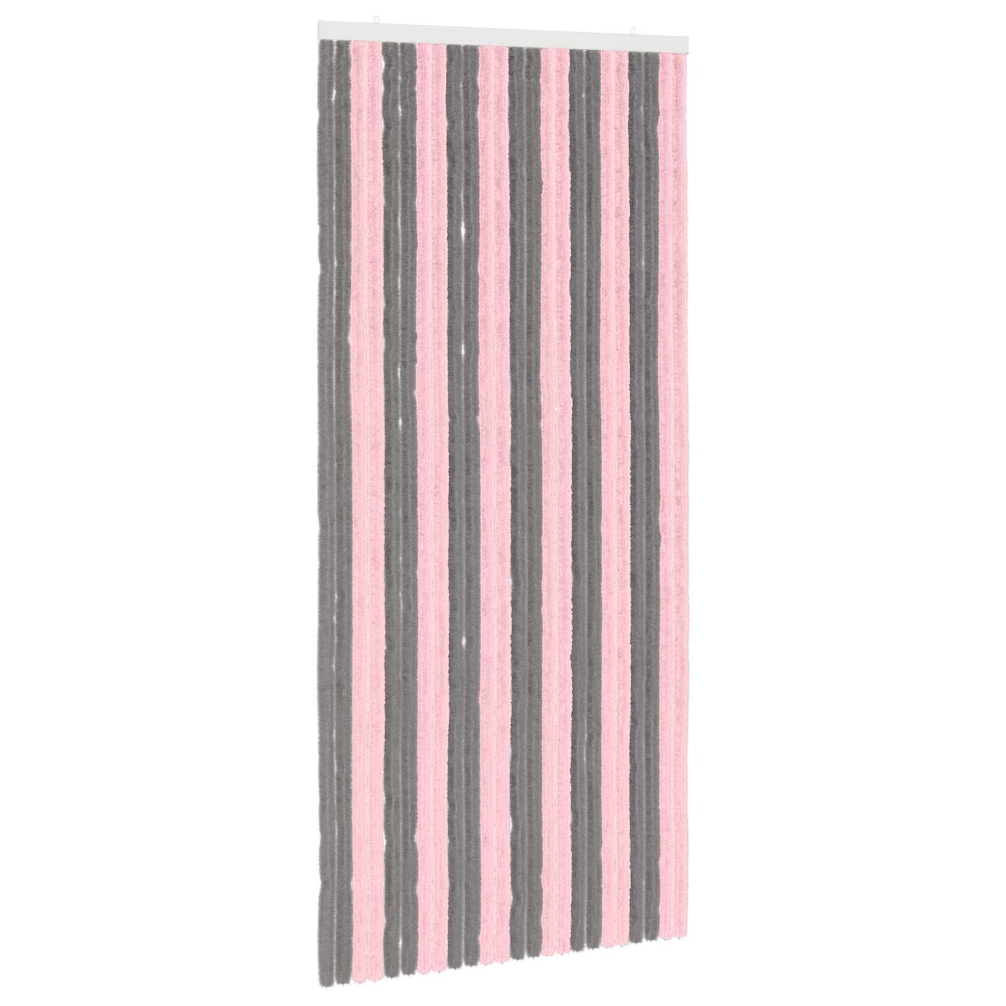 Insecten Gordijn Chenille Zilvergrijs en Roze 100 x 220 cm