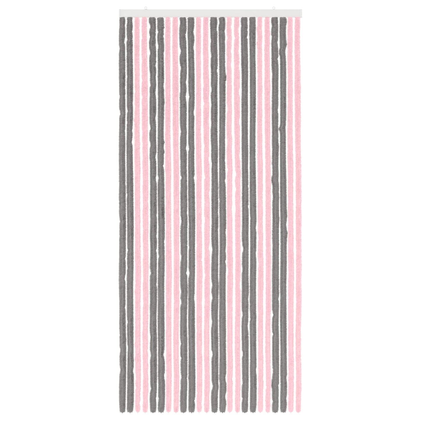 Insecten Gordijn Chenille Zilvergrijs en Roze 100 x 220 cm