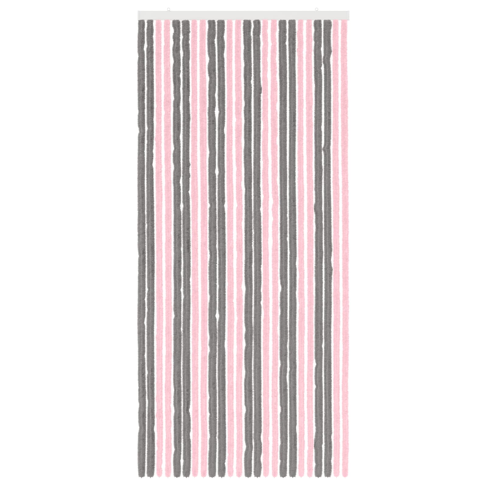 Insecten Gordijn Chenille Zilvergrijs en Roze 100 x 220 cm