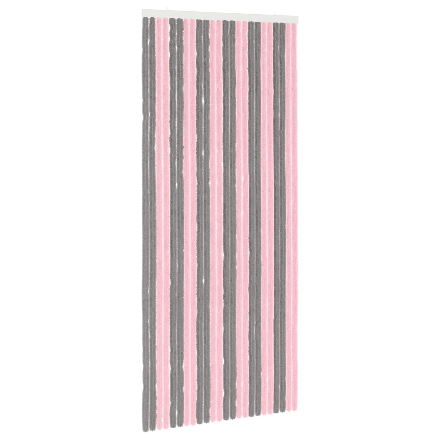 Insecten Gordijn Chenille Zilvergrijs en Roze 100 x 230 cm