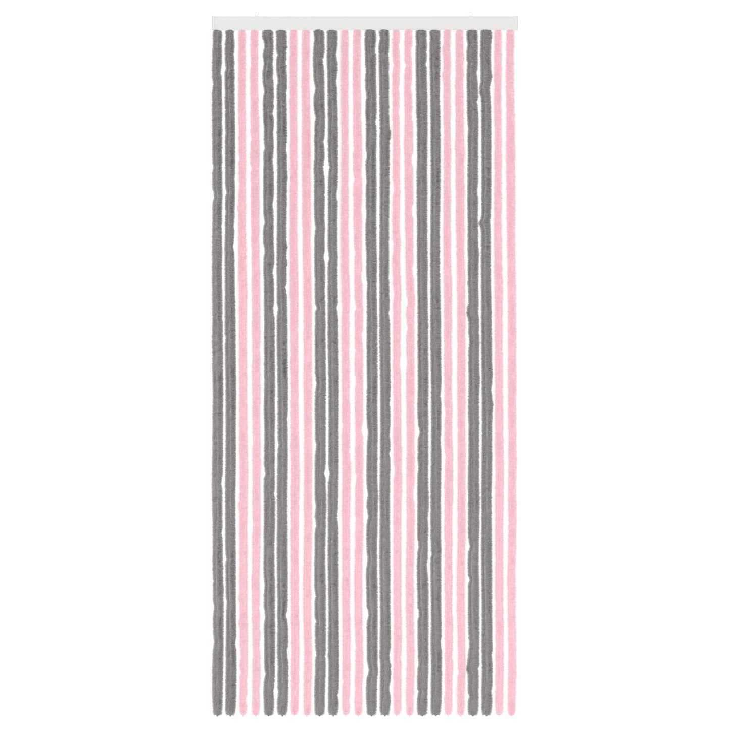 Insecten Gordijn Chenille Zilvergrijs en Roze 100 x 230 cm