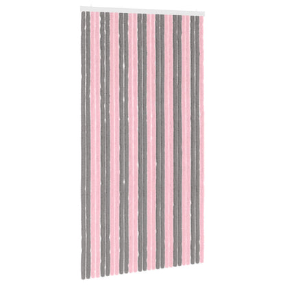 Insecten Gordijn Chenille Zilvergrijs en Roze 118 x 220 cm