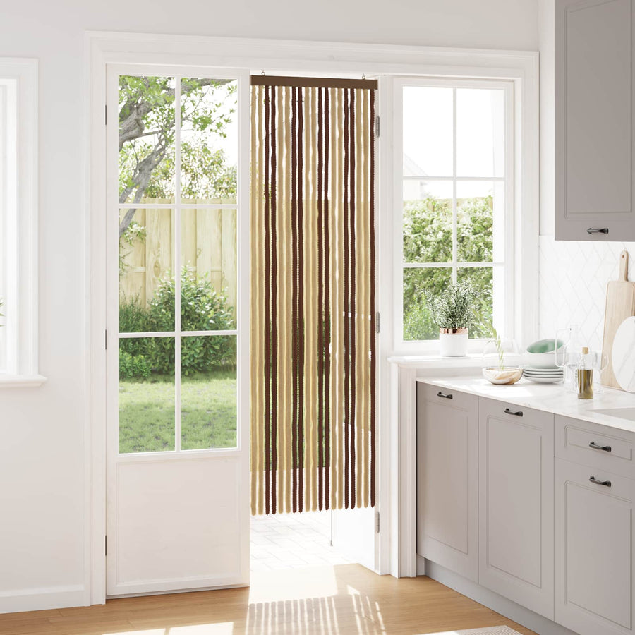 Insecten Gordijn Chenille Bruin en beige 56 x 185 cm 100% PP