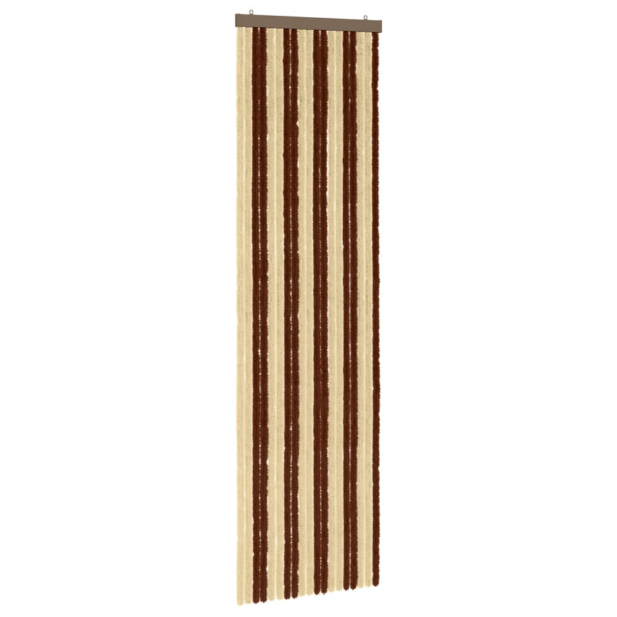 Insecten Gordijn Chenille Bruin en beige 56 x 200 cm 100% PP