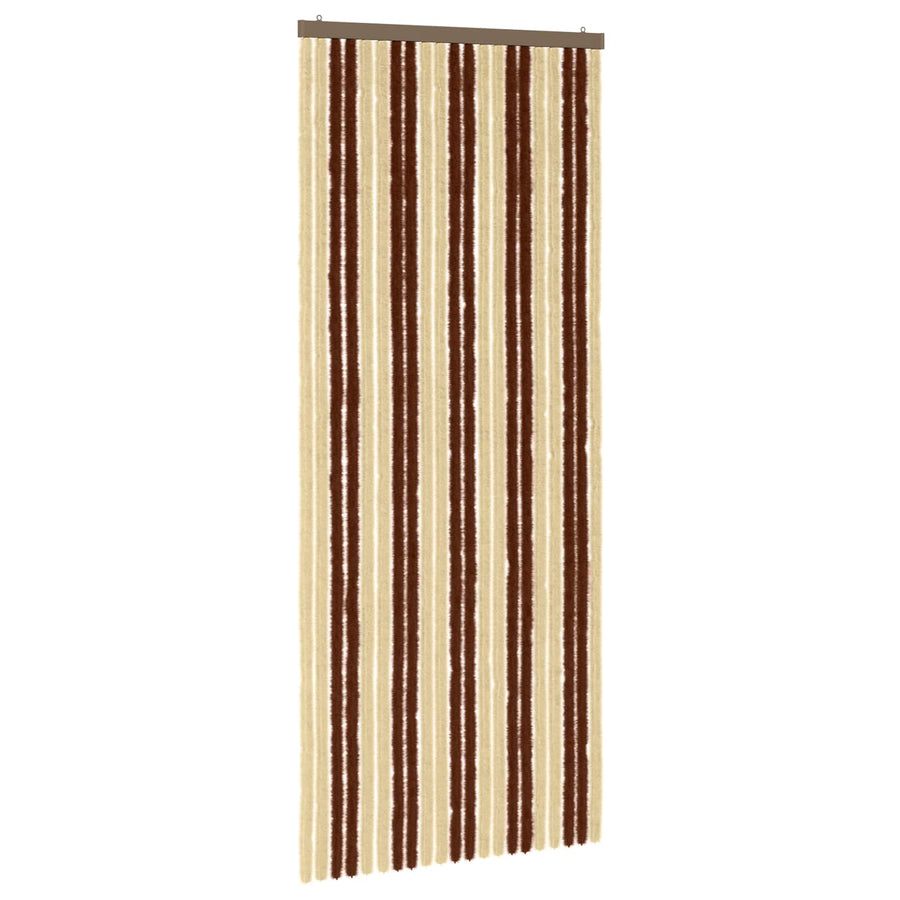 Insecten Gordijn Chenille Bruin en beige 90 x 220 cm 100% PP