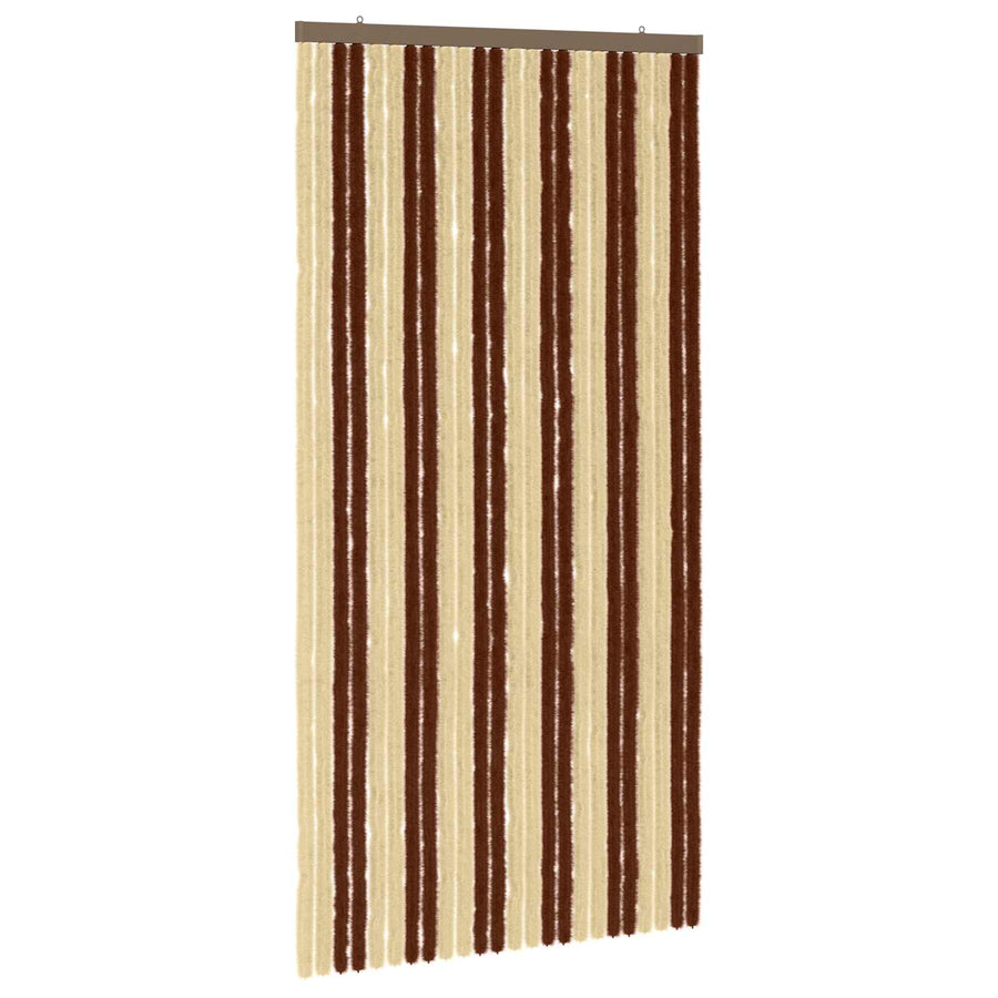 Insecten Gordijn Chenille Bruin en beige 100 x 200 cm 100% PP