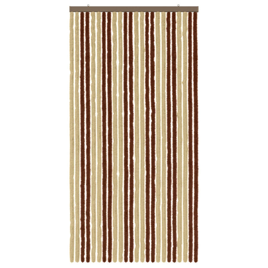 Insecten Gordijn Chenille Bruin en beige 100 x 200 cm 100% PP
