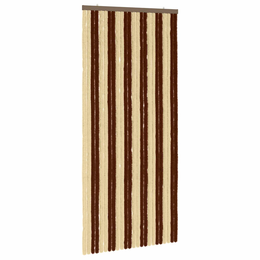 Insecten Gordijn Chenille Bruin en beige 100 x 220 cm 100% PP