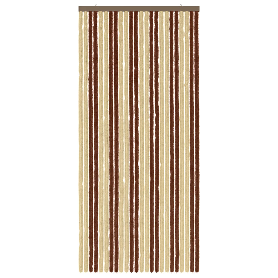 Insecten Gordijn Chenille Bruin en beige 100 x 220 cm 100% PP