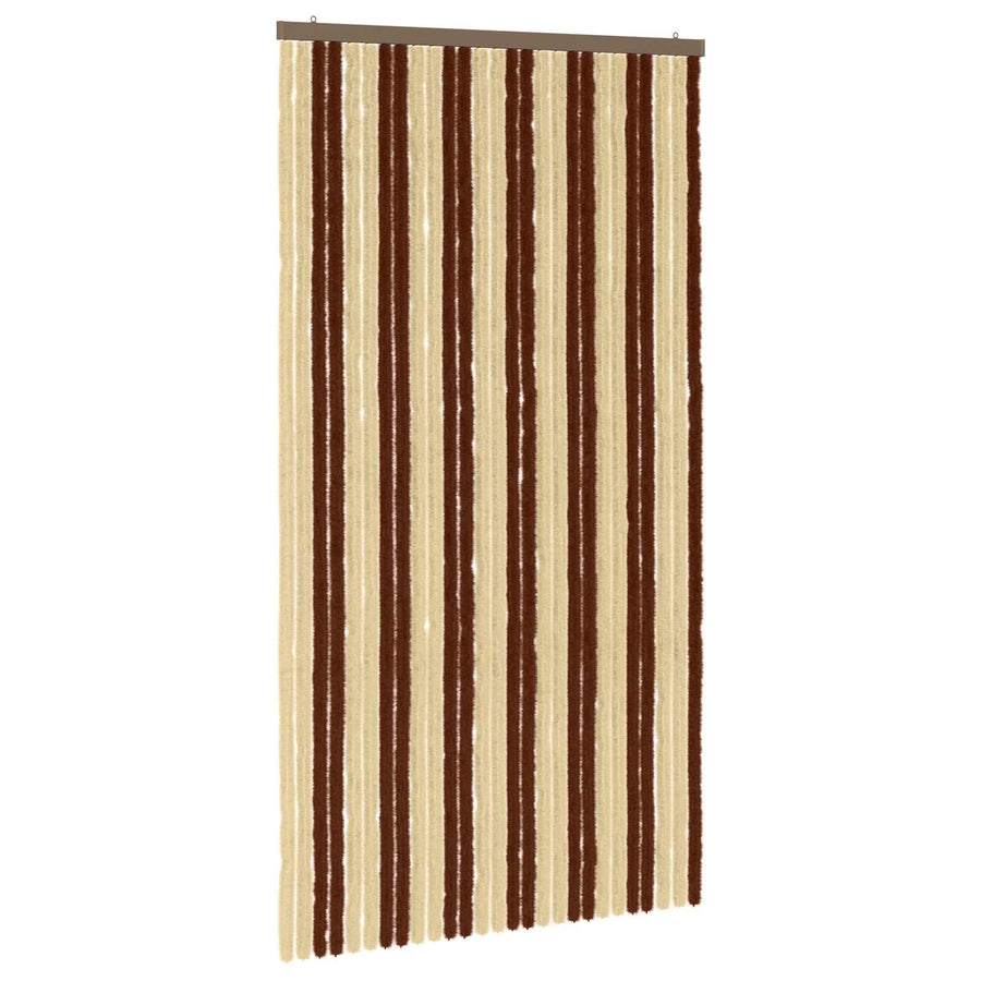Insecten Gordijn Chenille Bruin en beige 118 x 220 cm 100% PP