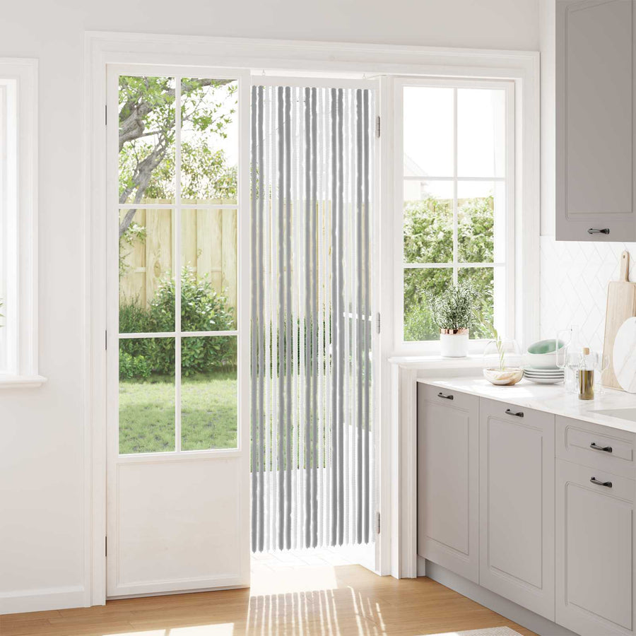 Insecten Gordijn Chenille Grijs en Wit 56 x 200 cm 100% PP