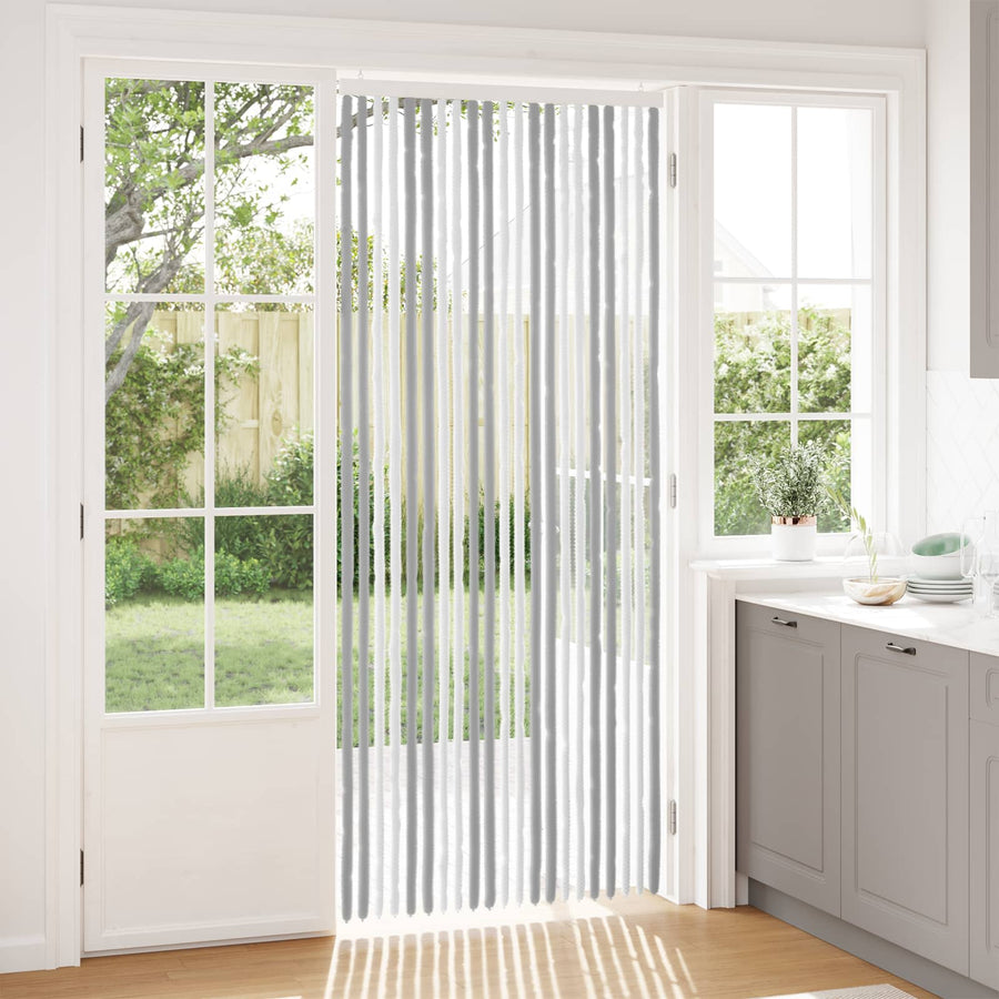 Insecten Gordijn Chenille Grijs en Wit 90 x 220 cm 100% PP