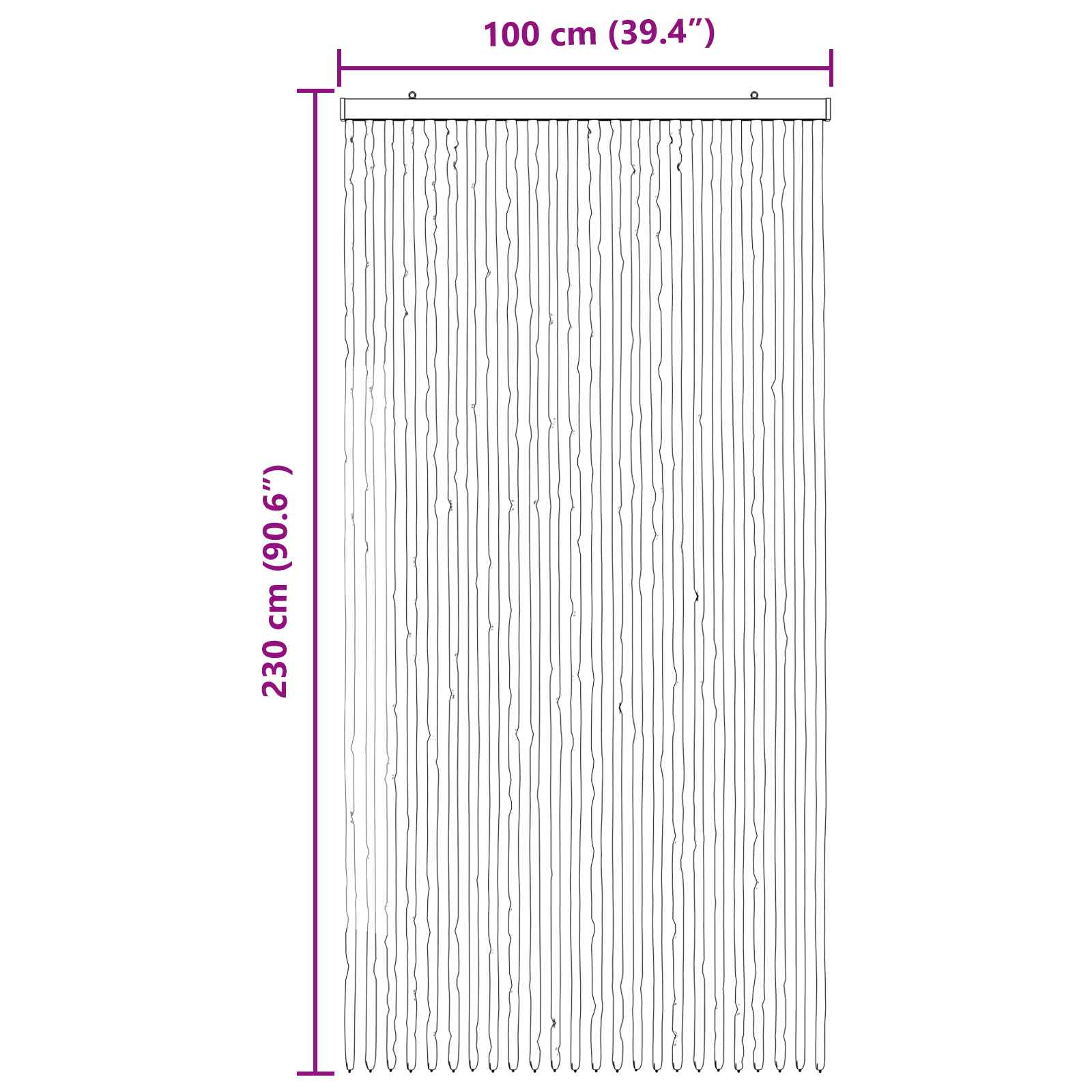 Insect gordijn Chenille Grijs en Wit 100 x 230 cm 100% PP