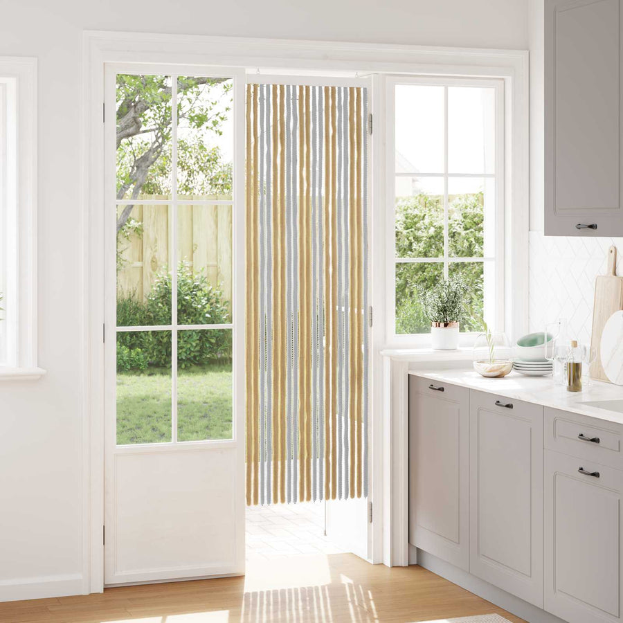 Insecten Gordijn Chenille Grijs en Beige 56 x 185 cm 100% PP