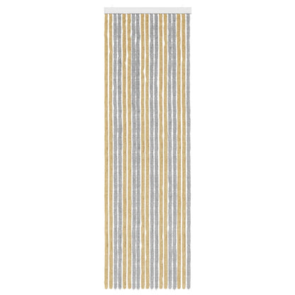 Insecten Gordijn Chenille Grijs en Beige 56 x 185 cm 100% PP