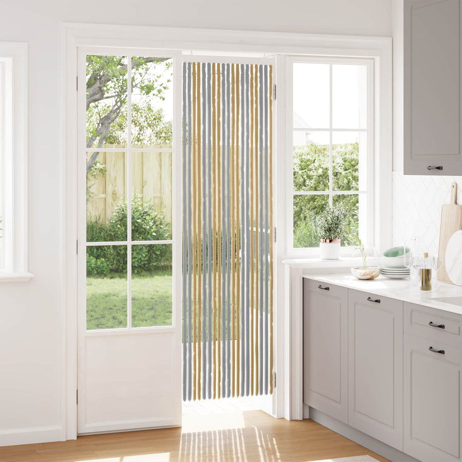 Insecten Gordijn Chenille Grijs en Beige 56 x 200 cm 100% PP