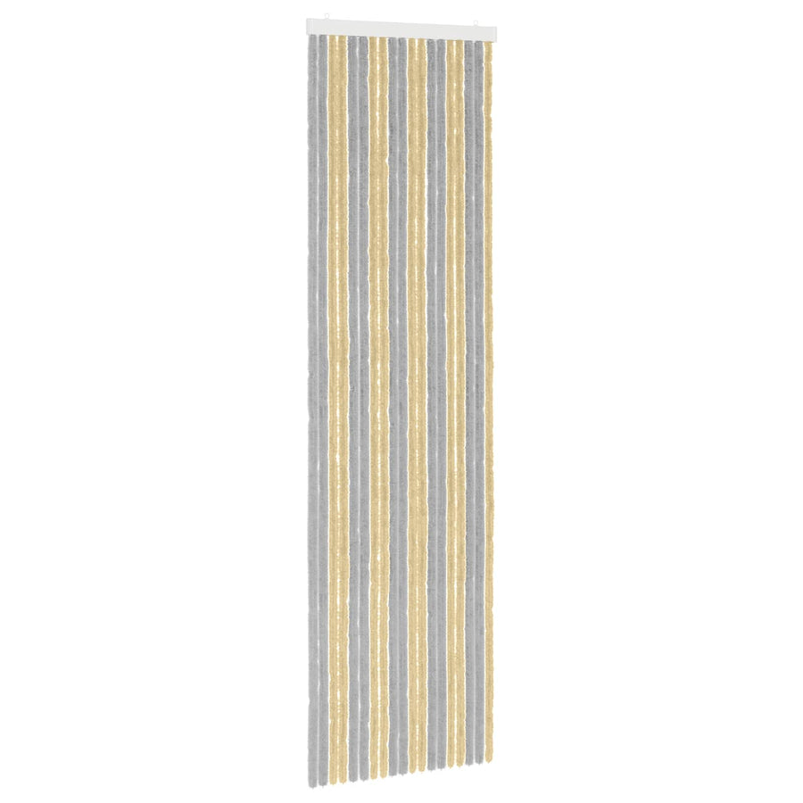 Insecten Gordijn Chenille Grijs en Beige 56 x 200 cm 100% PP