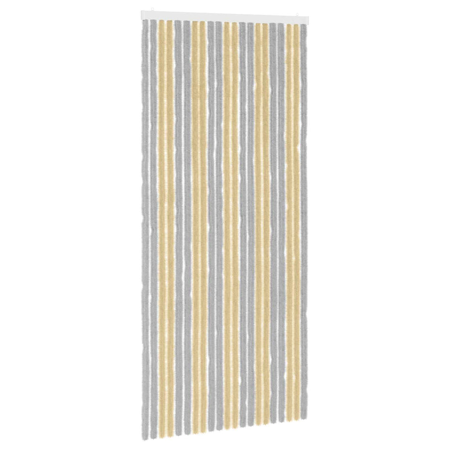 Insecten Gordijn Chenille Grijs en Beige 90 x 200 cm 100% PP