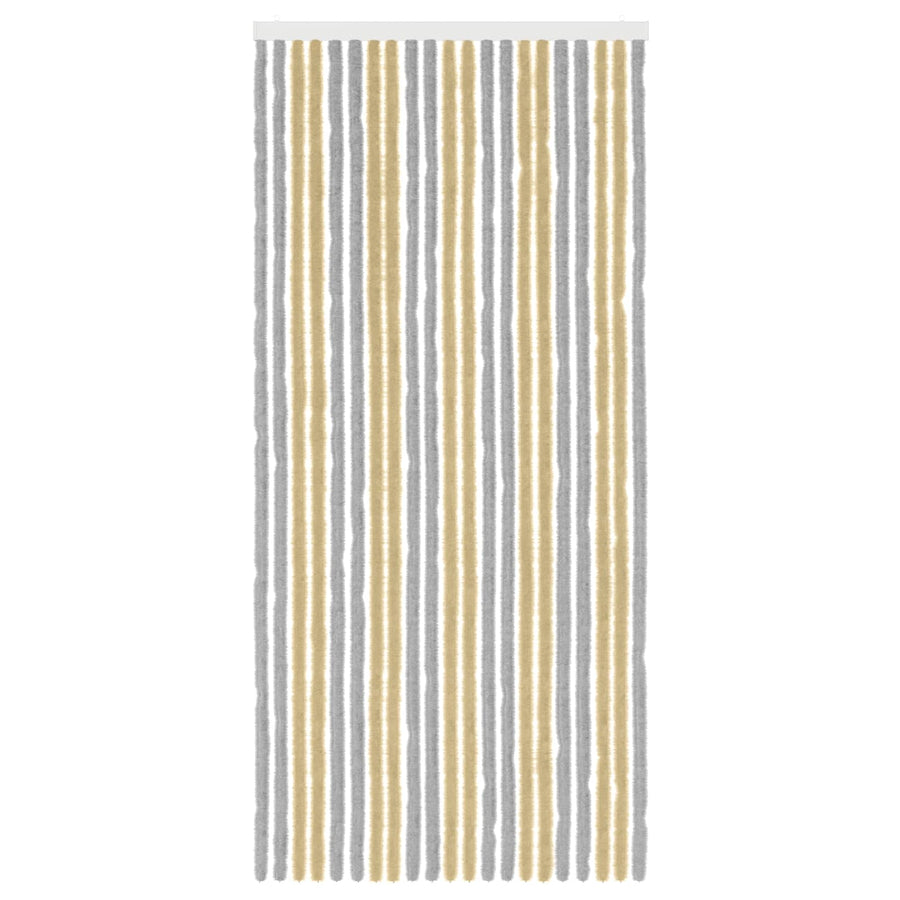 Insecten Gordijn Chenille Grijs en Beige 90 x 200 cm 100% PP