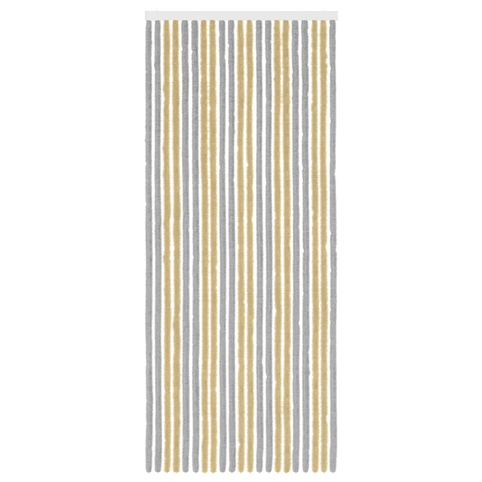 Insecten Gordijn Chenille Grijs en Beige 90 x 220 cm 100% PP
