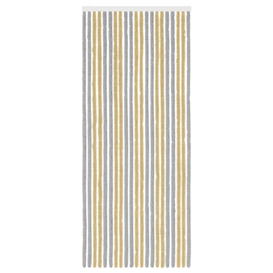 Insecten Gordijn Chenille Grijs en Beige 90 x 220 cm 100% PP