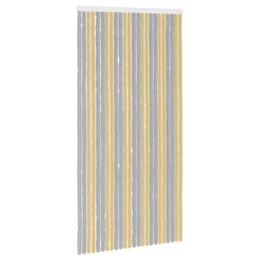 Insecten Gordijn Chenille Grijs en Beige 100 x 200 cm 100% PP