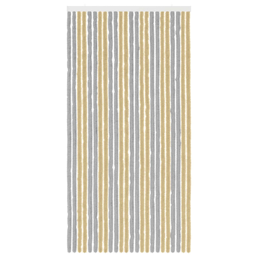 Insecten Gordijn Chenille Grijs en Beige 100 x 200 cm 100% PP