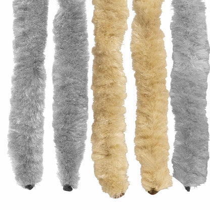 Insecten Gordijn Chenille Grijs en Beige 100 x 220 cm 100% PP