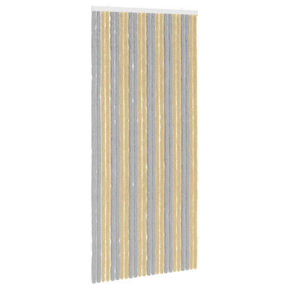 Insecten Gordijn Chenille Grijs en Beige 100 x 220 cm 100% PP